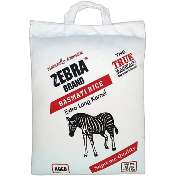 Zebra Basmati Rice  Extra Long Grain 10 lb