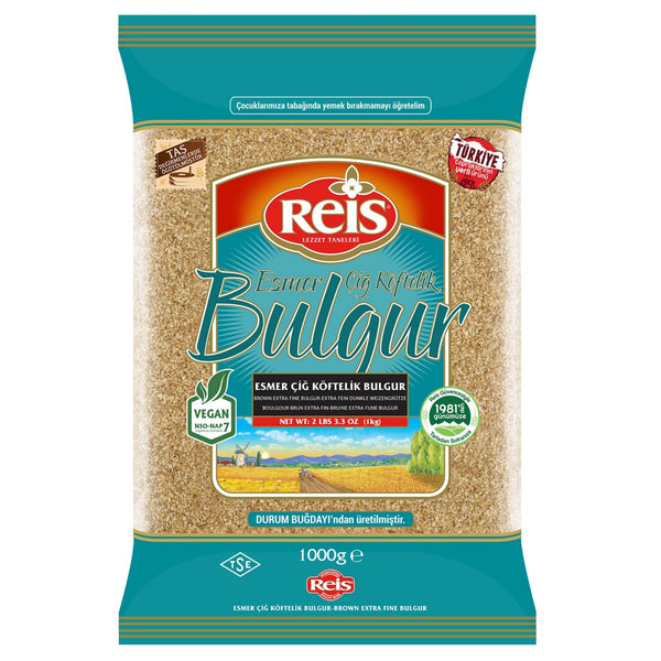 Reis Ester Cig Koftelik Bulgur - Extra Fine Brown Bulgur 1kg (2.2 lbs)